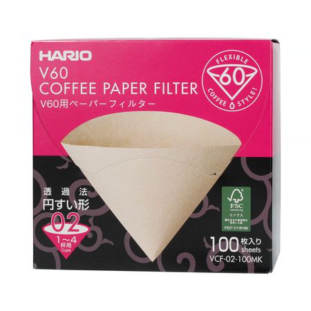 Filtry papierowe Hario Misarashi brązowe - V60-02 - 100 Sztuk